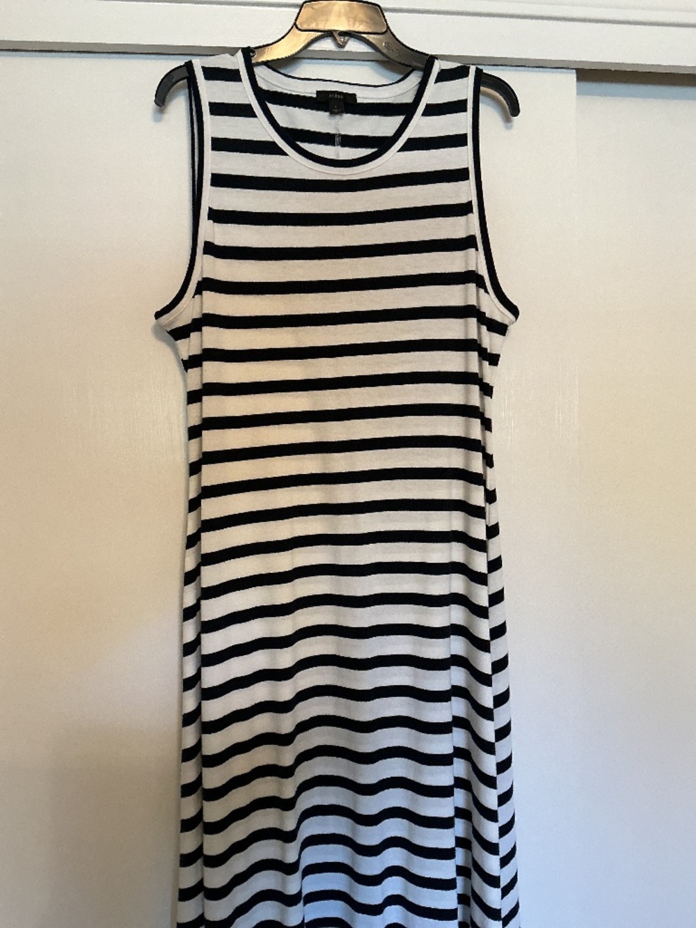 J Crew Blue & White Striped Long Dress Size Large